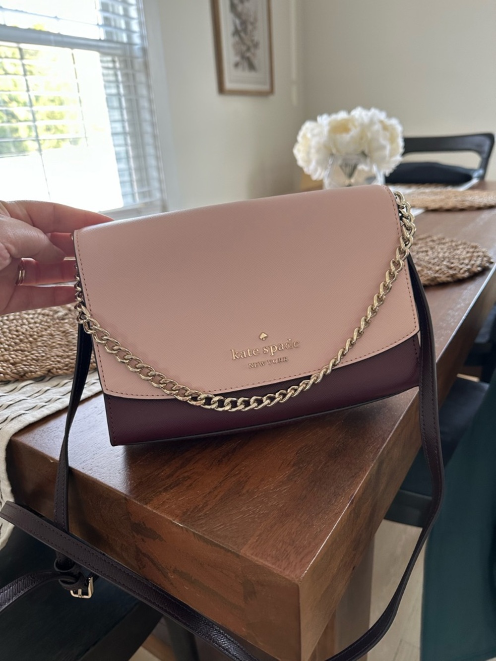 kate spade Pink and Burgundy Two-Tone Chain Crossbody